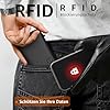 TEEHON Geldbörse Herren, Portmonee Herren mit Münzfach & RFID Schutz, Magnetischer Slim Wallet, Leder Portmonee, 7 Kartenetui, ID-Fenster - Schwarz Orange (Schwarz Orange) #3