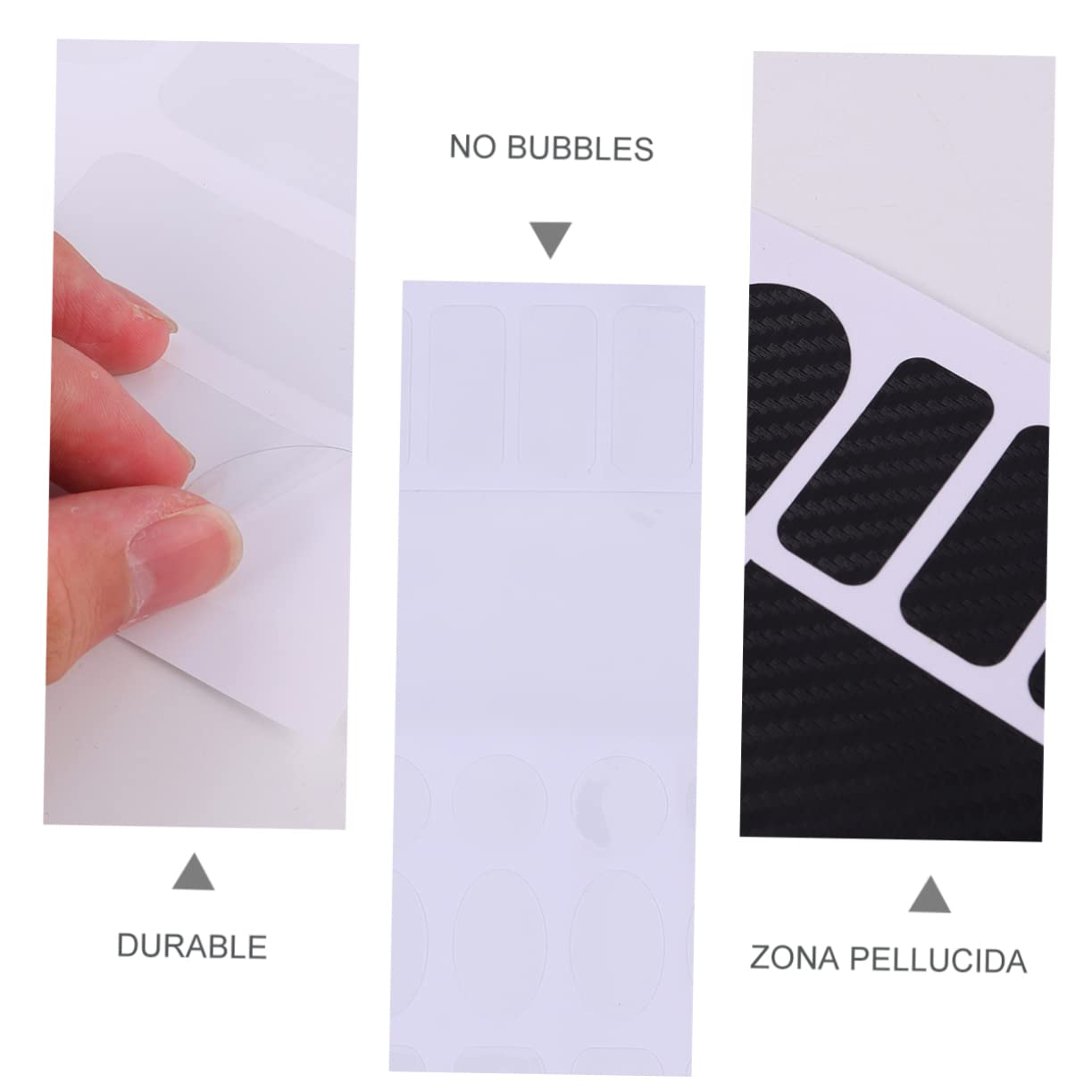 POPETPOP Protect Your Bike Frame 3pcs Chain Guard Sticker Scratch-Resistant Tape Bike Supplies Matte Carbon Fiber