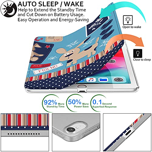 Image of DuraSafe Cases for iPad PRO 11 Inch 2018 1 Gen [ PRO 11 1st ] A1980 A1934 A2013 A1979 MTXN2HN /A MTXP2HN /A MTXR2HN /A MTXQ2HN /A PrintediPad Cover with Translucent Frosted Hard Back - Puppy Friend