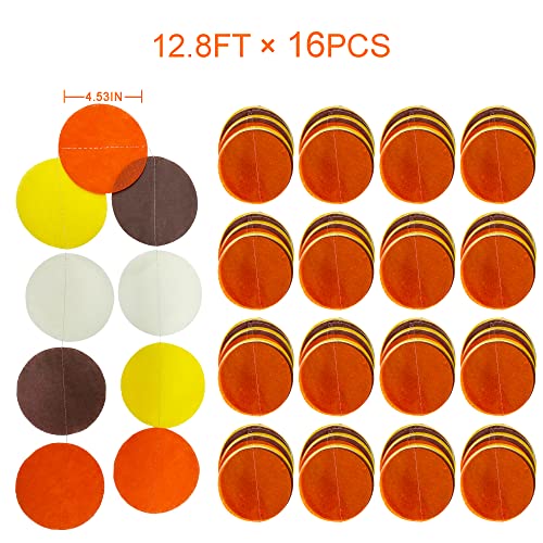 Image of 205Ft Fall Party Decorations Big Circle Dots Backdrop Garland Orange Brown Yellow Beige Tissue Paper Polka Dot Hanging Streamers for Birthday Wedding Fall Autumn Thanksgiving Harvest Party Supplies