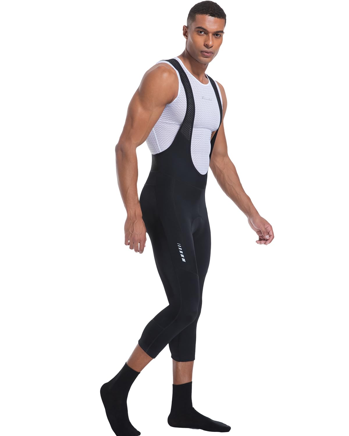Cuissard à Bretelles Homme 3/4 Rembourré 4D Cyclisme Vélo Route VTT