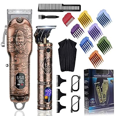 RESUXI Hair Clippers for Men with Barber Trimmer Set,Professional Haircut Clippers for Hair Cutting Grooming Kit,Cordless Beard Trimmer Hair Cutter Barber Accessories USB Rechargeable