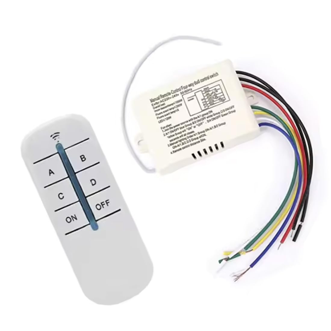 Imaashi Smart 4-Way 220V-240V Digital Light Switch with RF Remote Control - Wireless Wall Switch for Easy ON/Off Suitable for Home Office Bedroom Hall Kitchen etc. 4