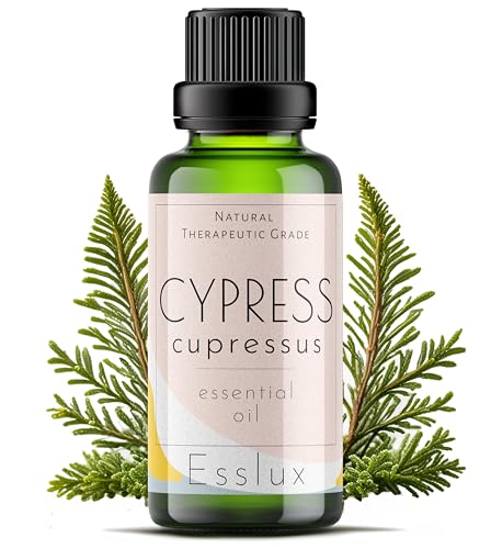 Image of Esslux Cypress Essential Oil | 100% Natural Cypress Oil for Aromatherapy & Diffusers | Supports Varicose Vein Care | Ideal for Soap Making, DIY Projects, and Relaxing Scents, 15 ML