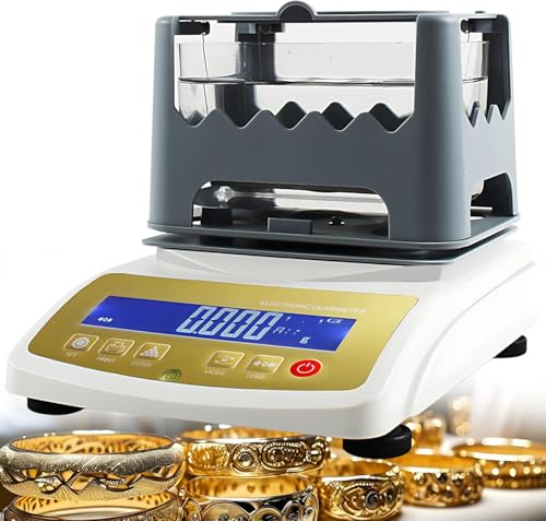 TDSYOCG Testeur d'or et d'argent avec Densimètre pour Métaux Précieux et Analyseur de Pureté | Résolution 0,01g pour Un Test Précis de la Valeur en Carats de l'or,...
