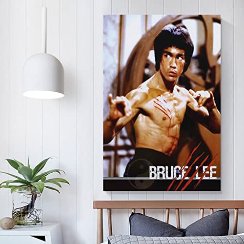 TONGXIA Bruce Lee Flame Poster su tela e stampa