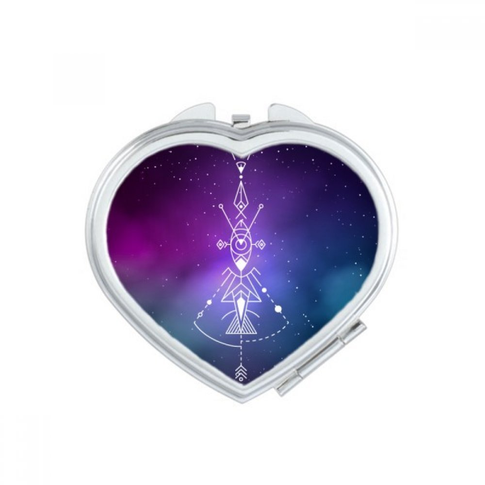 Miroir de poche univers totem géométrie cœur compact mignon maquillage