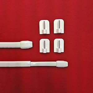 Easy-Shadow 2er Set Ausziehbare Café-Stangen Weiß