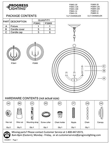 Image of Progress Lighting P3889-104 Equinox Six-Light Sphere Pendant, Polished Chrome