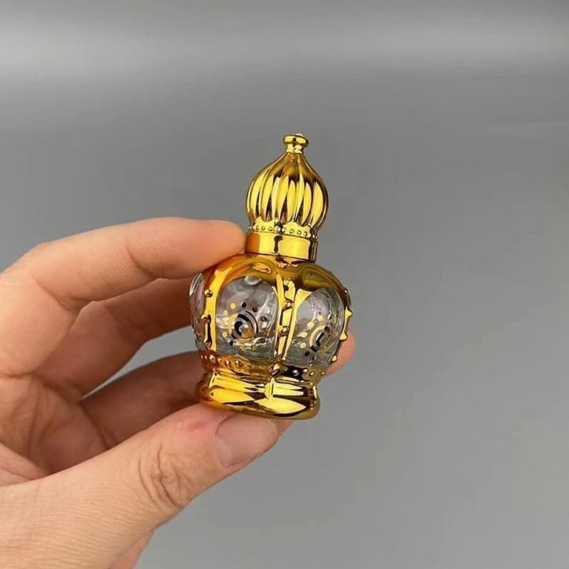 Mini Bottiglie di Profumo da Viaggio, Atomizzatore di Profumo 2 Pezzi Roll On Bottiglia Mini Contenitore di Vetro da 15 Ml Bottiglia di Profumo for Miscelazione Portatile Oro Ricaricabile