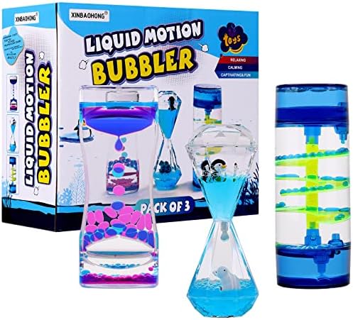 XINBAOHONG Tropfen Sanduhr Flüssig Bewegung Blasen 3 Stück Liquid Motion Bubble Timer Sanduhr Dekompressionsölleck Schreibtisch Spielzeug Geschenk for Kinder und Erwachsene