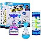 XINBAOHONG Liquid Motion Bubbler for Kids and Adults 3-Pack Hourglass Liquid Bubbler Timer for Sensory Play Fidget Toy Stress Management Desk Decor