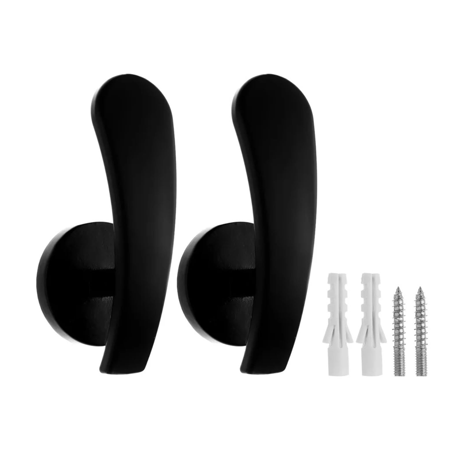 GOXQIT 4 Pcs Hold Curtain Holdback Mounted Hooks Holder Wall Hanger For Home(Black)