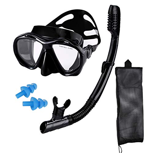 AQUA A DIVE SPORTS Scuba Diving Snorkeling Kit, Anti-Fog Snorkel Mask with Single