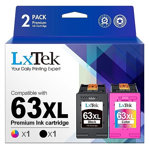 LxTek Remanufactured 63XL Ink Cartridges Combo Pack Replacement for HP...