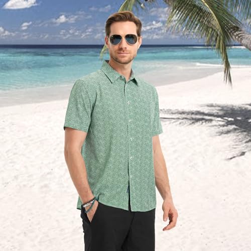 M MAELREG Mens Hawaiian Shirts Short Sleeve Button Down Tropical Beach Floral Solid Print Summer Vacation Mens Casual Shirts3