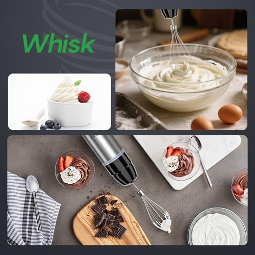 Image of Immersion Blender Handheld, 4-In-1 Hand Blender with 12-Speeds & Turbo Mode