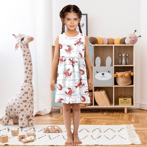 Girls Dress Kids Summer Sleeveless Dresses Beach Casual Sundress Swing Outfit for 2-8 Years2