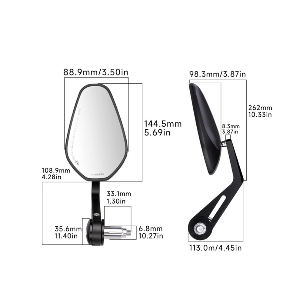 motos Miroir vélo Pour NAMX155 125 160 Pour N-MAX155 160 125 Pour Nmax Guidon Rétroviseurs Rétroviseurs Latéraux Rétroviseur