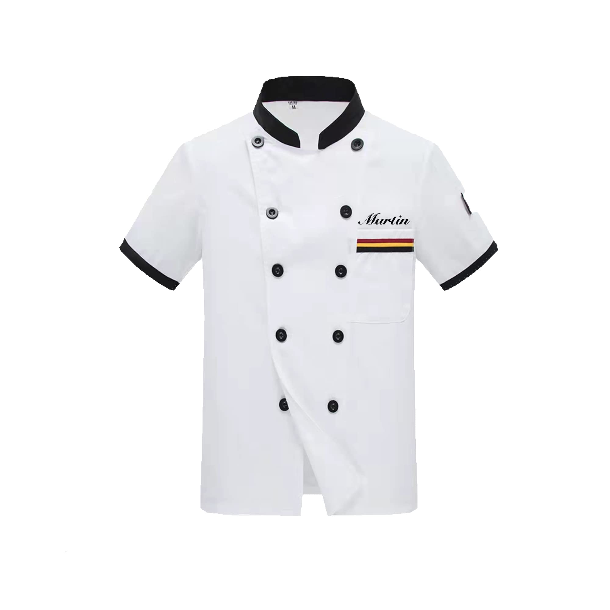 Nergaebe Chaqueta de Chef personalizada, chaqueta de Chef de servicio de comida de manga corta, camisa de uniforme de trabajo de restaurante personalizada para hombres y mujeres