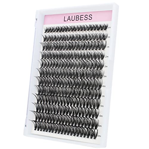 Image of Eyelash Clusters LAUBESS Lash Clusters Individual Lashes Cluster Eyelash Extensions DIY at Home Waterproof Cluster Lashes (40D-C-9-16)