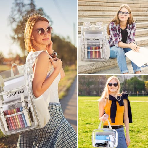 Image of DIGOBAY Clear Backpack with Lunch Bag, Corduroy Clear Bookbag Heavy Duty