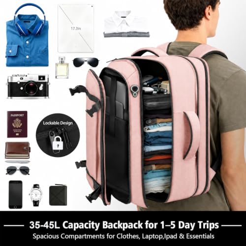 Image of Expandable Flight-Approved Travel Backpack 35-45L with LifetimeWarranty