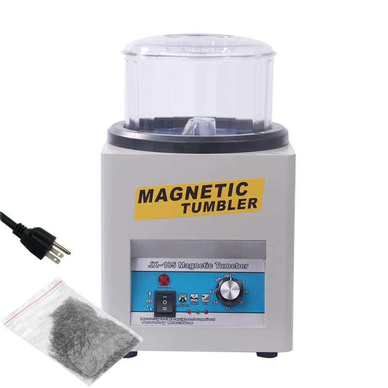 2000RPM Magnetic Tumbler, Vibratory Tumbler, Mefape Rotary Jewelry Polisher Tumbler, Jewelry Polishing Machine with Unidirectional Rotation/Bi-Rolling, 2 Rotary Modes