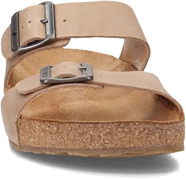 Image of HAFLINGER Andrea Elegant Leather Sandals with Rubber Sole and Cork Latex Footbed Unisex