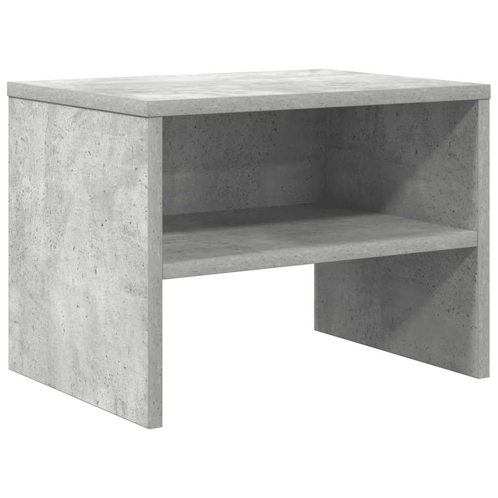 Table de chevet gris béton pour ranger vos magazines et libérer l'espace visuel