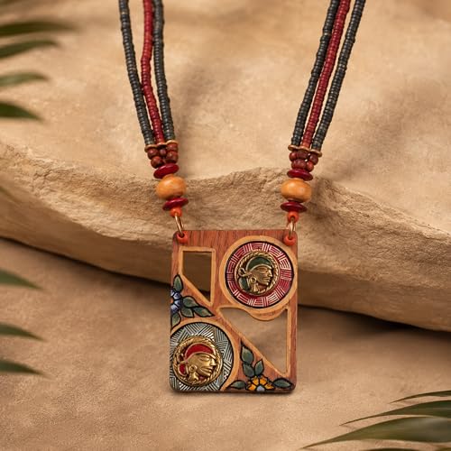 Image of AAKRITI ART CREATIONS Handcrafted Tribal Dhokra Necklace Collection | Royal, Pharaoh & Butterfly-Inspired Artisan Brass Statement Jewelry | Ethnic, Elegant & Artistic Necklaces for Women
