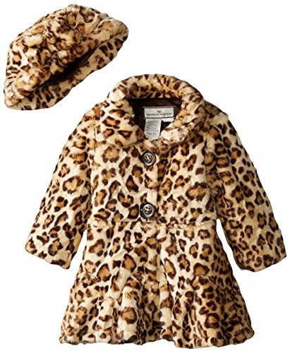 Widgeon Girls' Little Twirl Bottom Coat with Hat, Amur Leopard, 6X