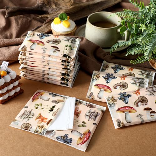 Image of Geyee 50 Pack Travel Tissue Packets Facial Paper Napkins, Mushroom
