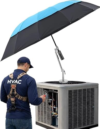 Magnetic Umbrella with Base for HVAC, Outdoor Work Umbrella 60" (Blue)