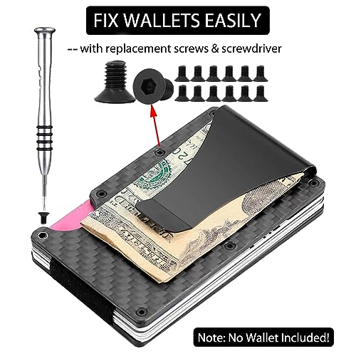 Wallet Replacement Screw Kit – Elastic Cash Strap Replacement for Wallet (Standard Set - Black)2