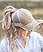 ProMindFun Womens Ponytail High Messy Bun Hats Distressed Baseball Caps Unconstructed Washed Dad Hat Girls Trucker Ponycaps (03-Light Khaki)