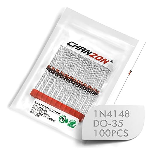 (Pack of 100 Pieces) Chanzon 1N4148 Small Signal Fast Switching Diodes High-Speed Axial 200mA 100V DO-35 (DO-204AH) IN4148 4148 200 mA 100 Volt