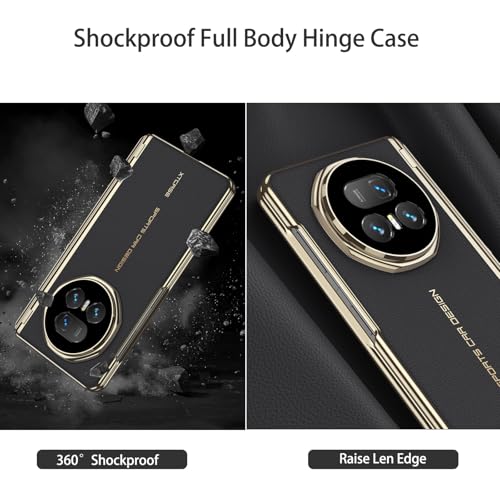 Coque Honor Magic V5 en cuir luxe rouge avec charnière magnétique protectrice