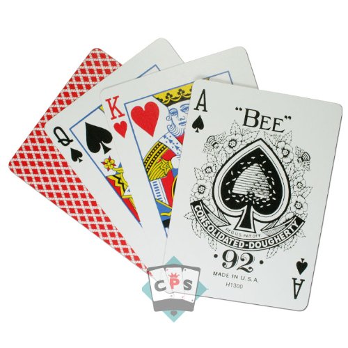 Tour de magie Cartes Poker - Red, White Bee Theme - 52 Cards + 2 Jokers - USPC Manufacturing - Air Cushion Finish - Ages 16+ - Image 3