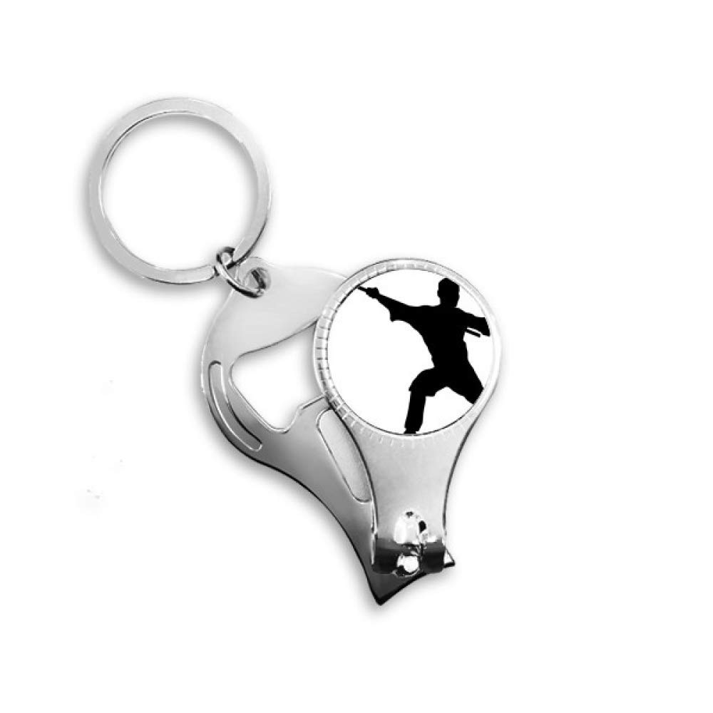 Porte-clés Kung Fu Shaolin en métal pour clés et sac à dos