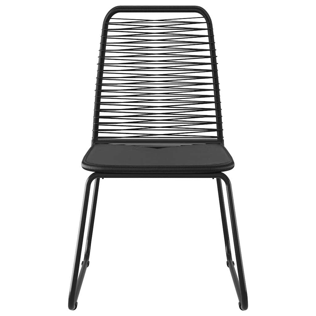 Krzesła do jadalni Poly Rattan zestaw 4 szt. czarne