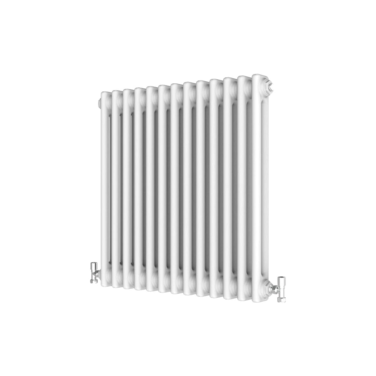Radbliss Horizontal Traditional 2 Column Radiator 600x605mm White Cast Iron Style Design RAD Central Heating
