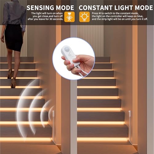 Tira LED USB COB con sensor de movimiento 3m 2700K miniatura 3