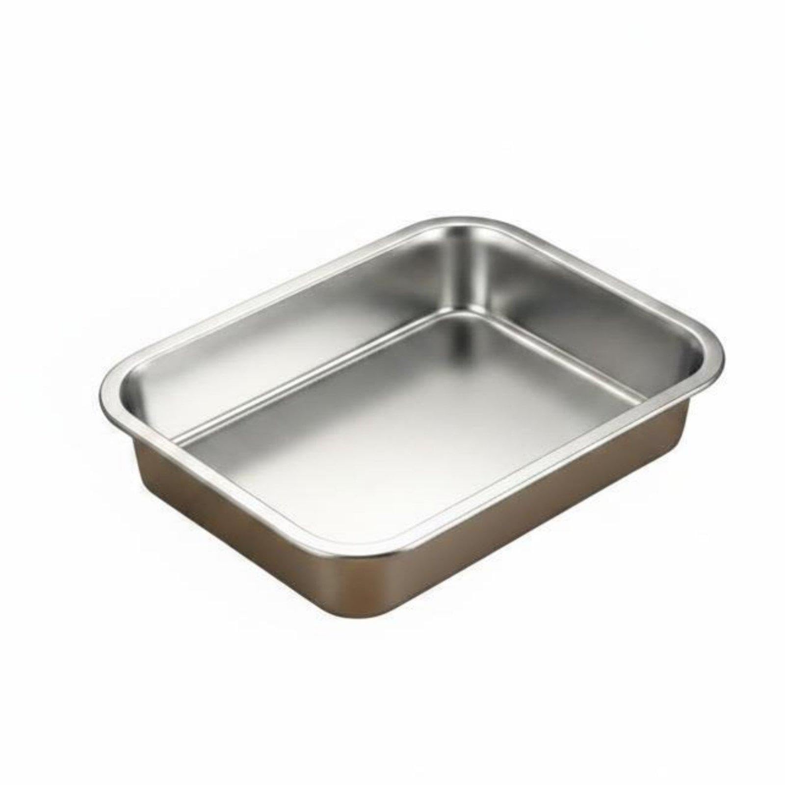 Rectangular Metal Container with Lid Easy to Clean Catering Tray with Lid Reusable Kitchenware for Caterers, Occasion Planners, Kitchen, Steam Cooking Pan, Buffets 32X22X7Cm Deep Basin-picture-10