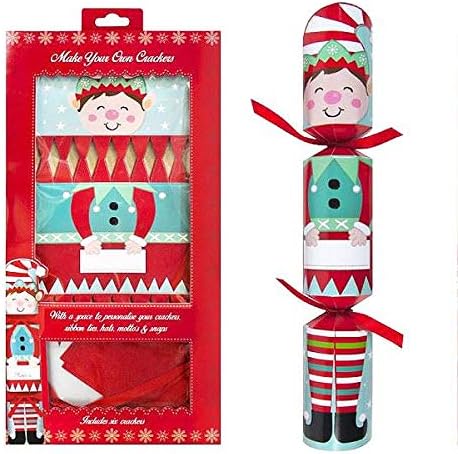 YoL Xmas set 4 make your own Christmas crackers snowman elf design kids family party