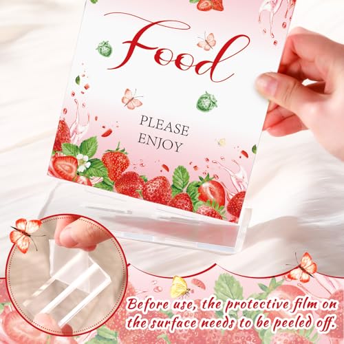 Image of Vercraft 6 Pcs A Berry Sweet Baby Is on The Way Baby Shower Decorations | 5 x 7 inch Berry Sweet Baby Shower Decorations, Strawberry Baby Shower Decorations, Take One Thank You Centerpieces,