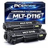 PcStore MLT-D116L MLT-D116 Toner Compatibile per Samsung Xpress M2625 M2675 M2825 M2875 SL-M2625 SL-M2675 SL-M2825 SL-M2875 Nero Alta Capacità 2 Pezzi