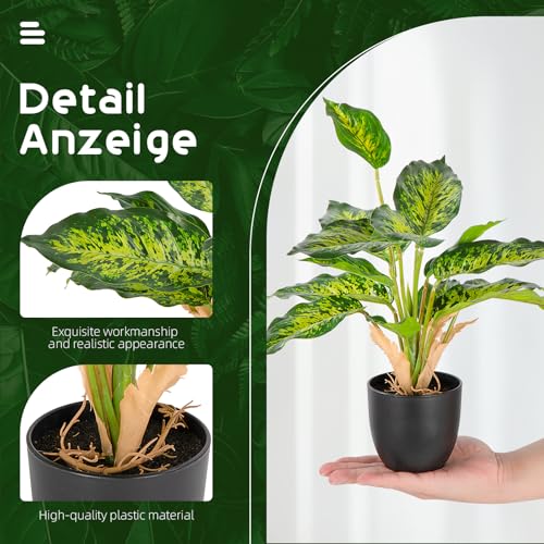 Aevcvok-2-Stuck-Kunstpflanze-37cm-Kunstliche-Pflanzen-Wie-Echt-Dekopflanze-Plastik-Pflanze-im-Topf-Zimmerpflanzen-Kunstblumen-fur-Drausen-fur-Schlafzimmer-Badezimmer-Wohnzimmer-Zimmer-DekoA | Dealmeister.io Alt tag für bilder post titel