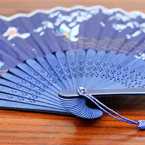 Floral Patterned Hand Fans, Vintage Silk And Japanese Lace Designs With Bamboo Frames, Handheld Folding Fans Perfect For Weddings, Parties And Church Events #TOP5