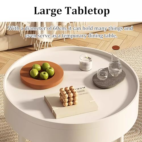 Table basse rotative en métal pour optimiser l'espace du salon au balcon